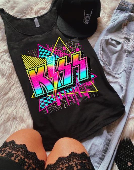Kiss Neon DTF Prints