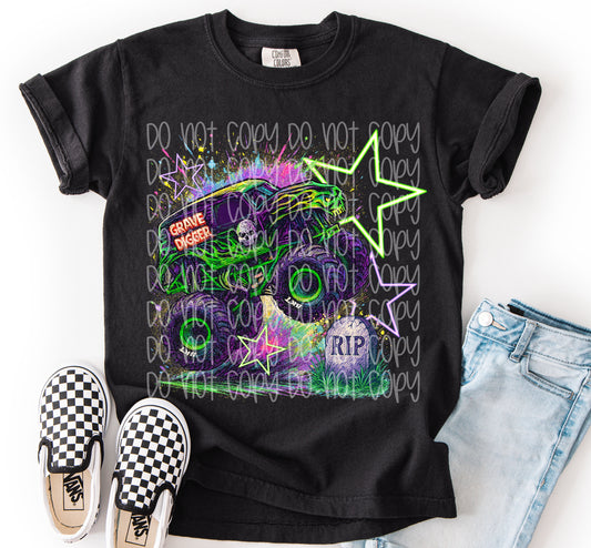 Grave Digger Truck DTF Prints