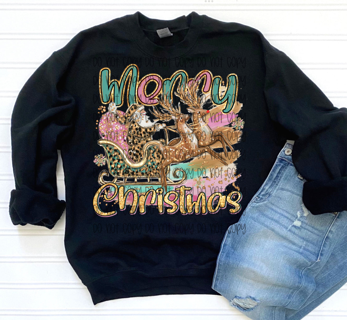 Merry Christmas Santas Sleigh DTF Prints