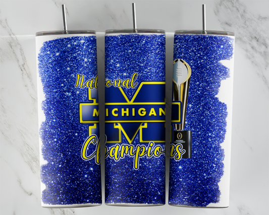 Glitter Stroke Michigan Football Sports