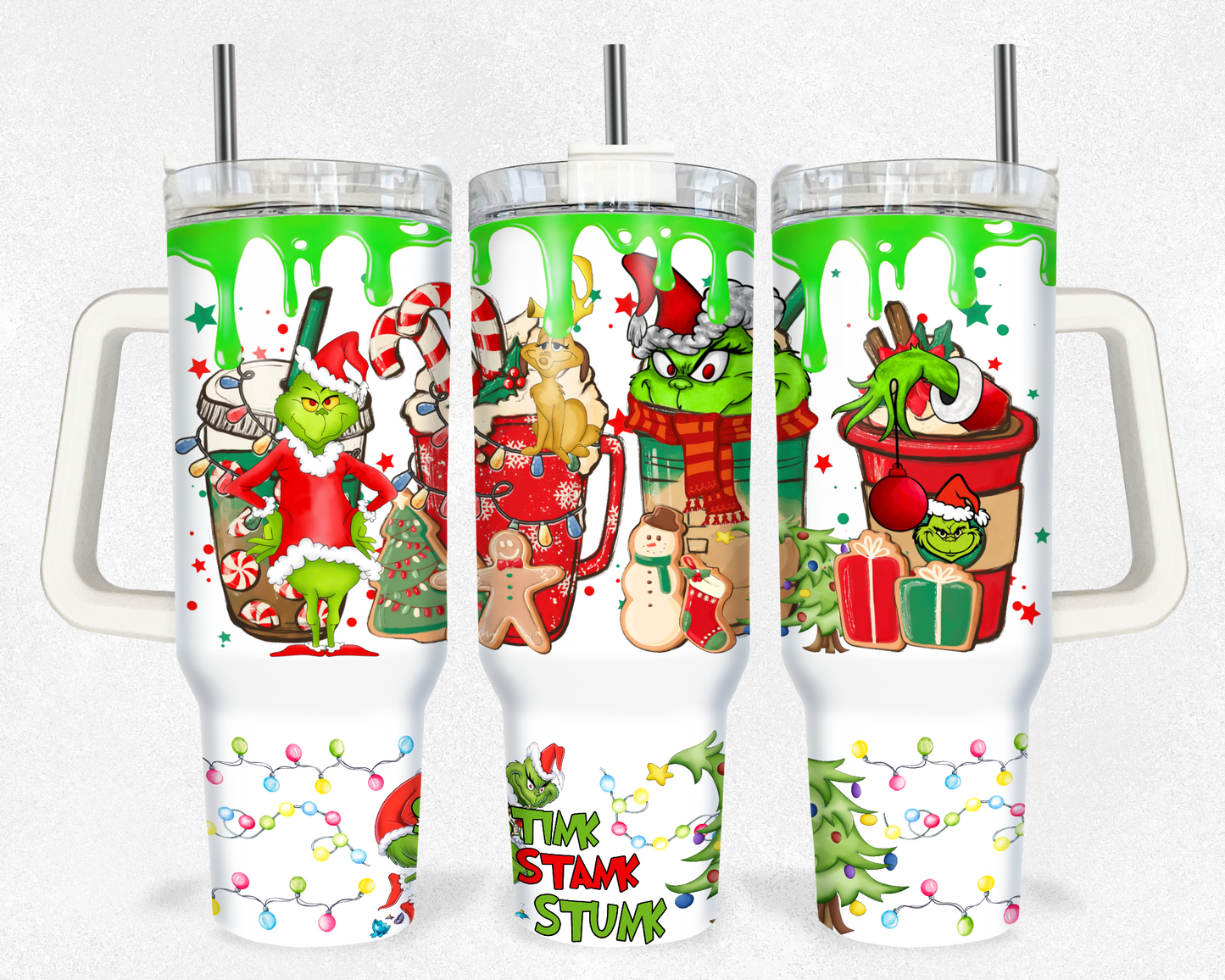 Stink Stank Stunk Cups Grinchmas 40 oz Tumbler Prints