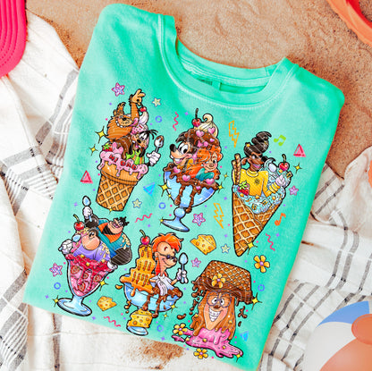 Ice Cream Goofy Characters DTF Print