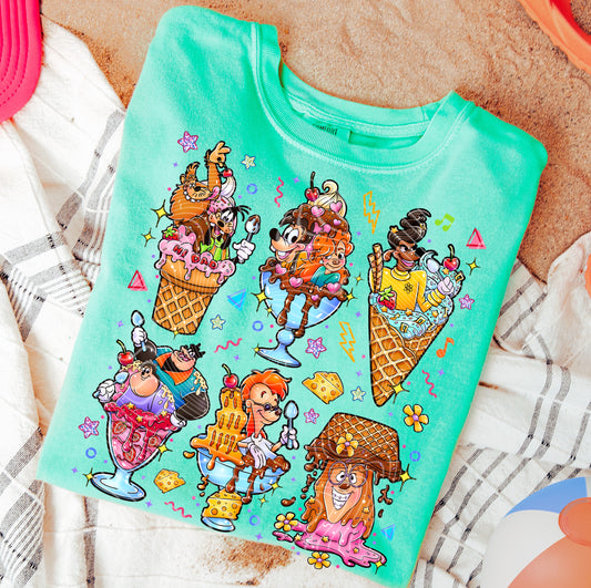 Ice Cream Goofy Characters DTF Print