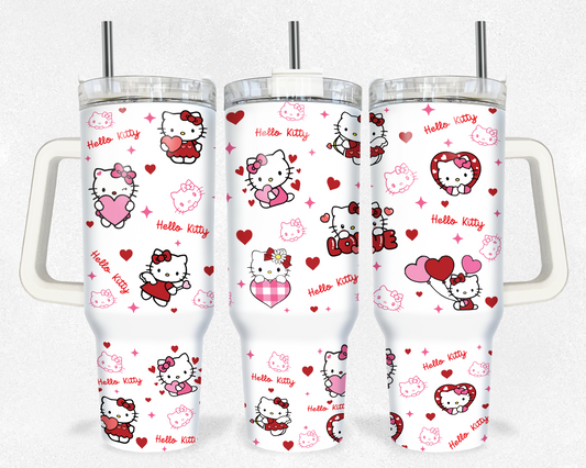 Kitty Love Valentines 40 oz Tumbler Prints