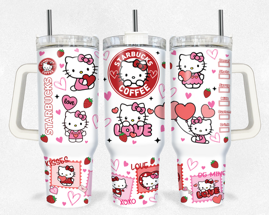 HKitty Valentines Coffee 40 oz Tumbler Prints