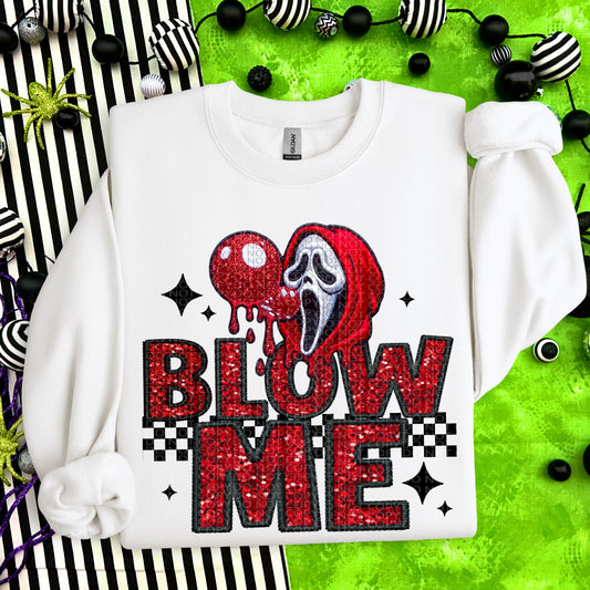 Ghost Blow Me Faux Patch DTF Print