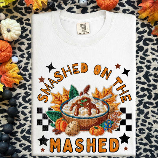 Smashed On The Mashed Faux Embroidery DTF Print