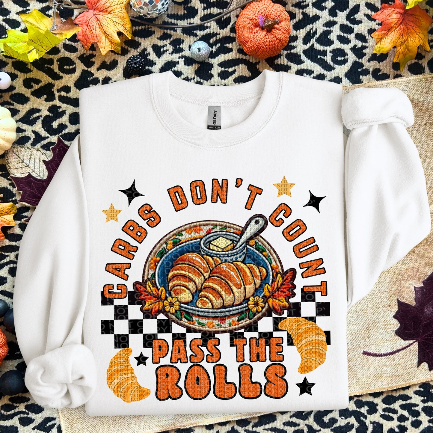 Pass The Rolls Faux Embroidery DTF Print