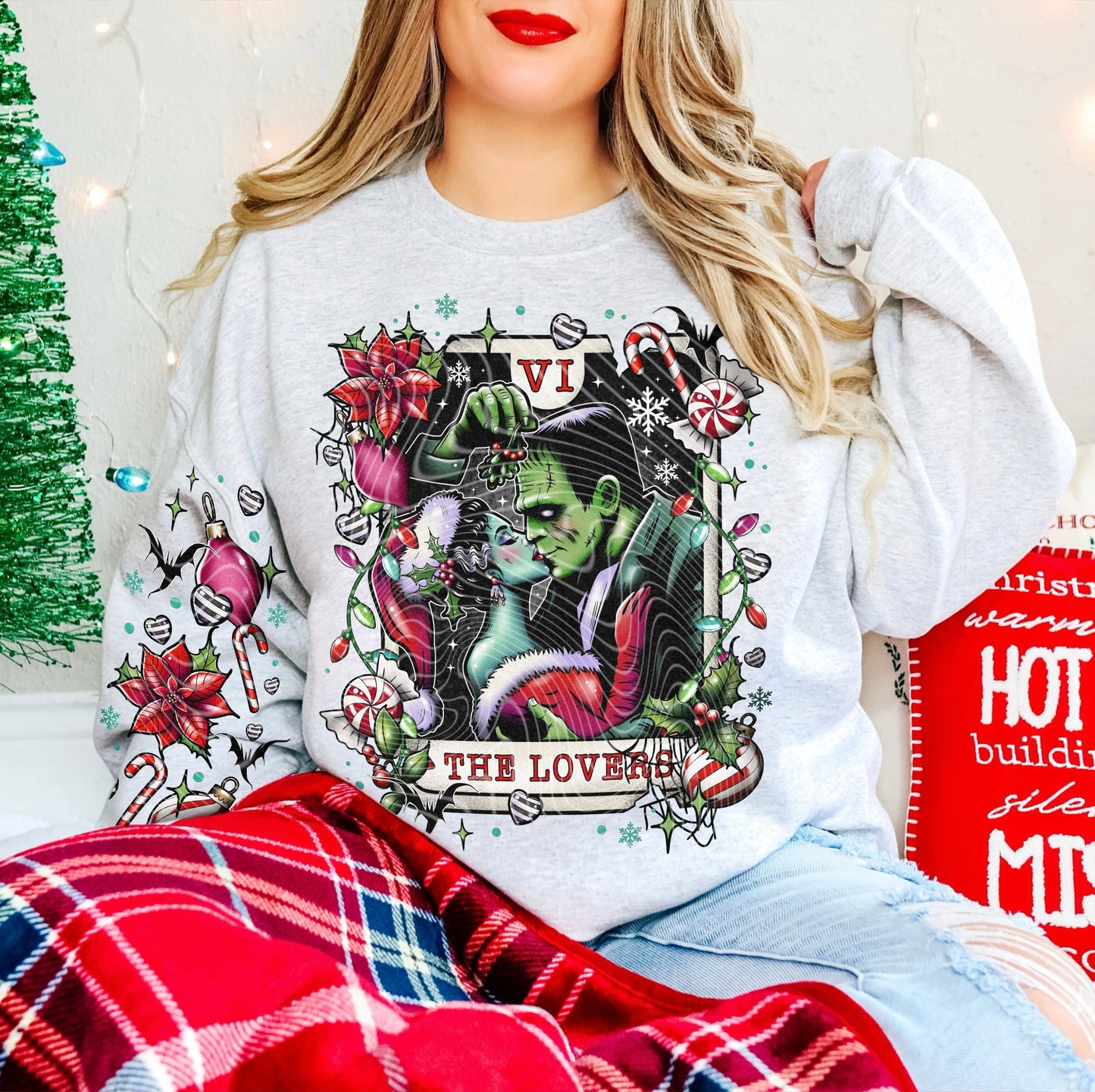 The Lovers Creepy Christmas Tarot DTF Print