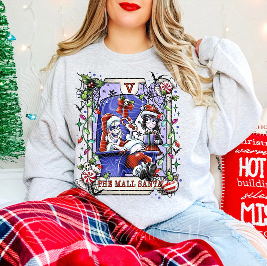 The Mall Santa Creepy Christmas Tarot DTF Print