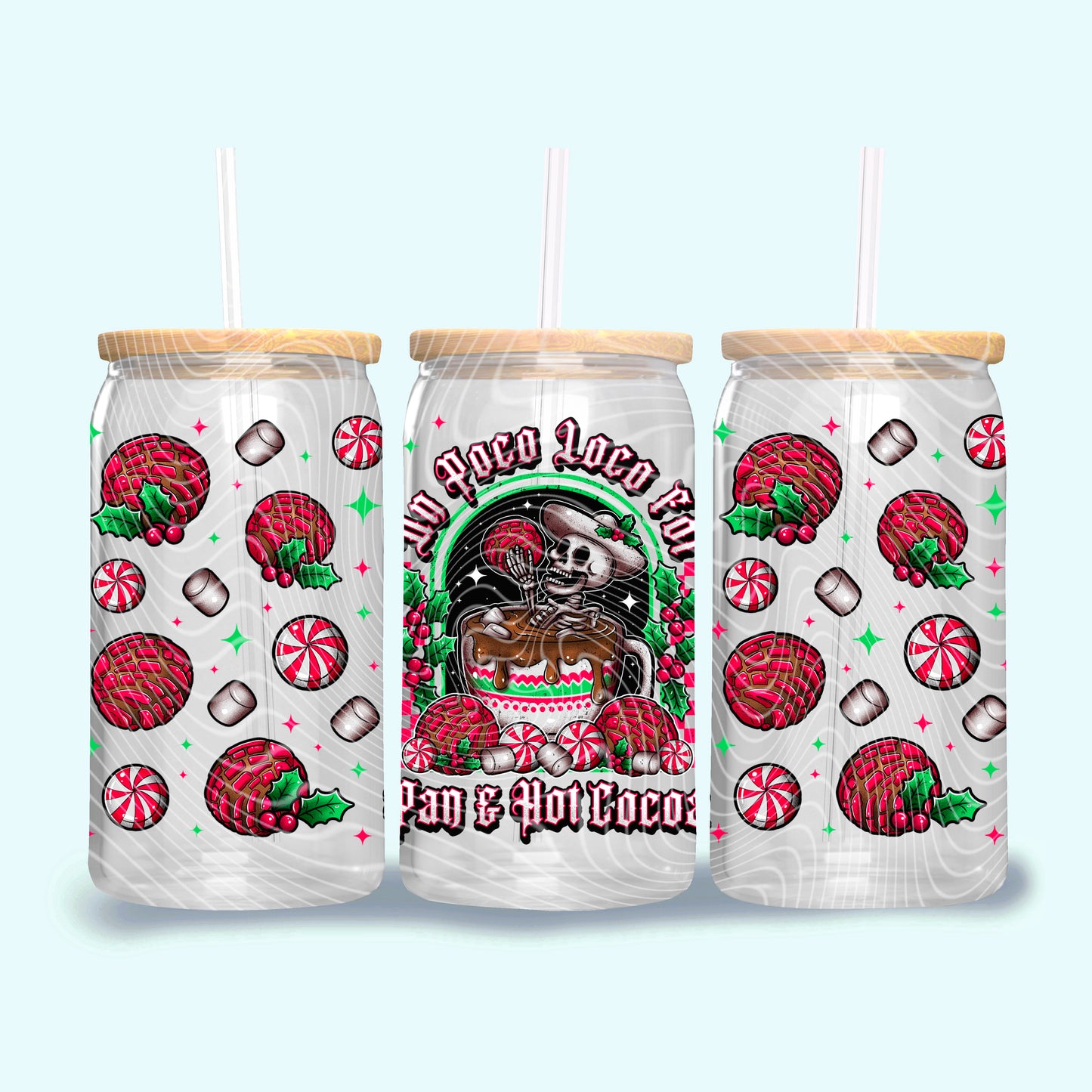 Loco For Hot Cocoa 16 oz Glass Can Wrap