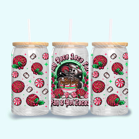 Loco For Hot Cocoa 16 oz Glass Can Wrap