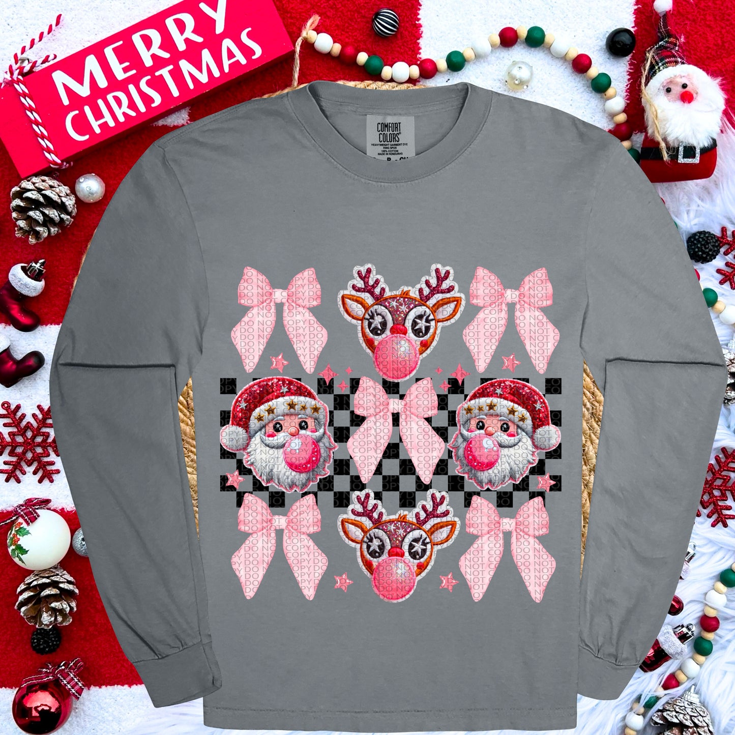 Bubblegum Christmas Coquette DTF Print