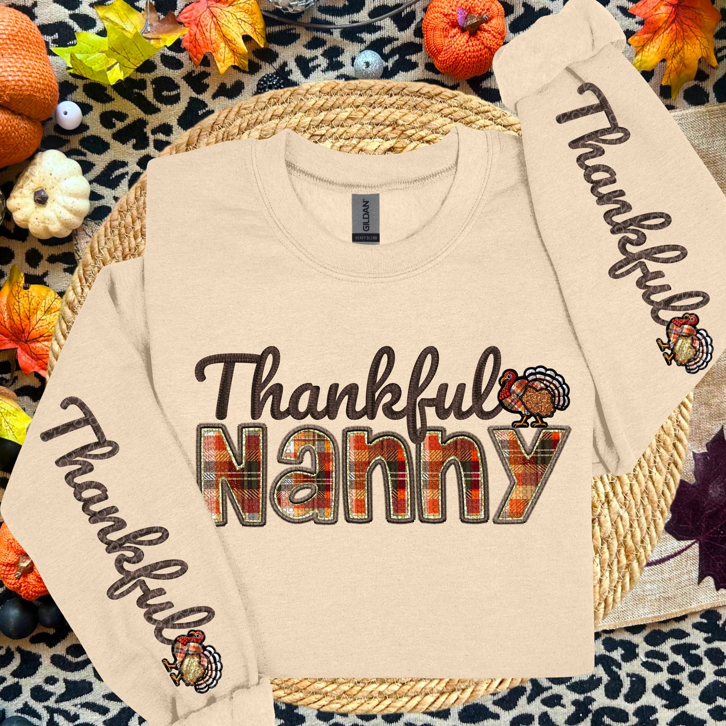 Thankful Collection Faux Embroidery DTF Print