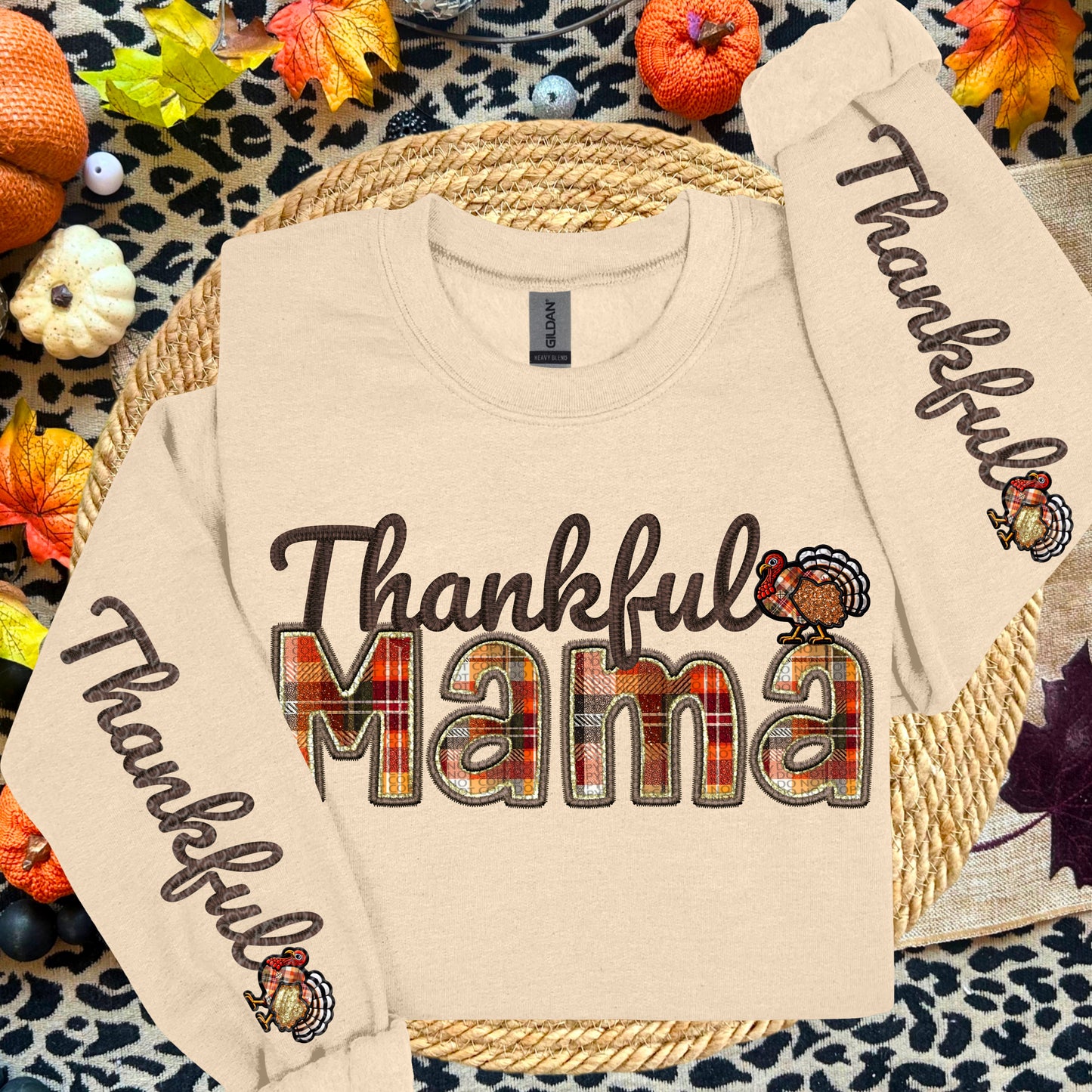 Thankful Collection Faux Embroidery DTF Print