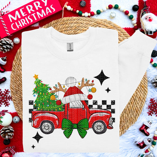 Vintage Christmas Truck DTF Print