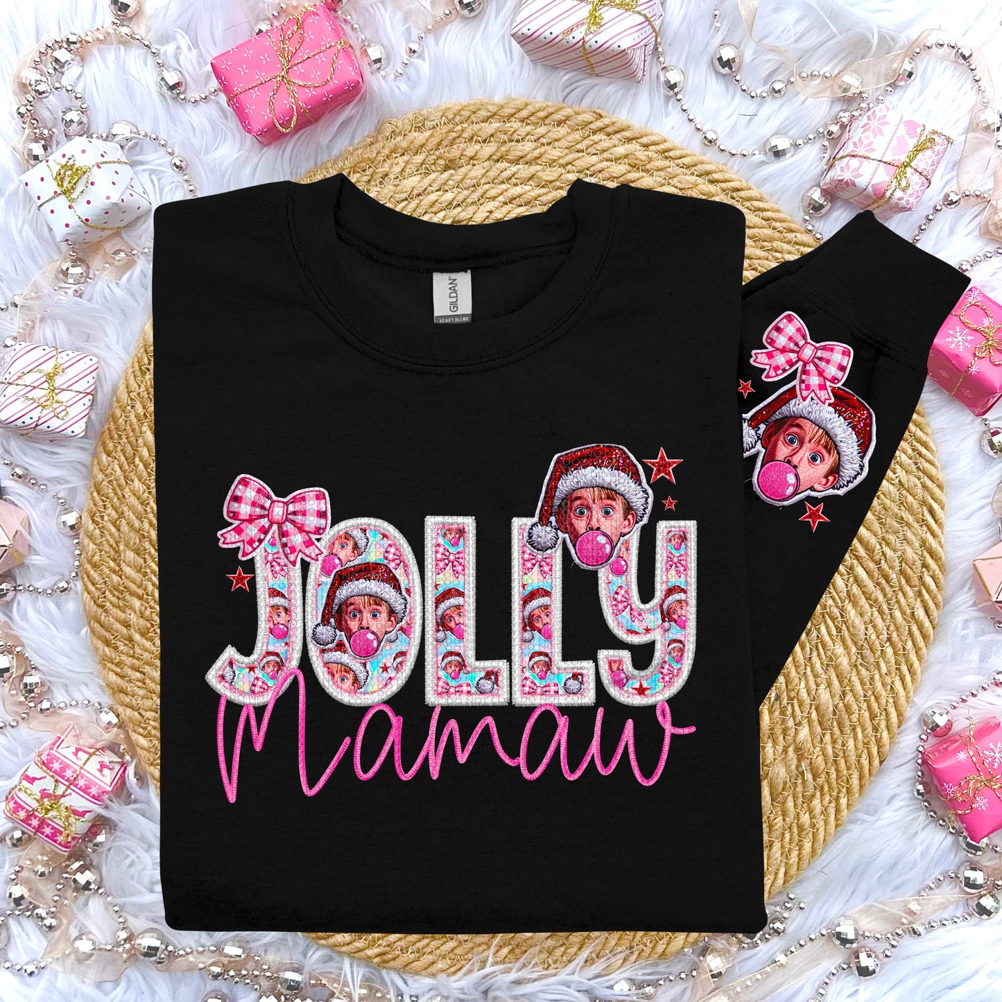 Jolly Collection Faux Embroidery DTF Print