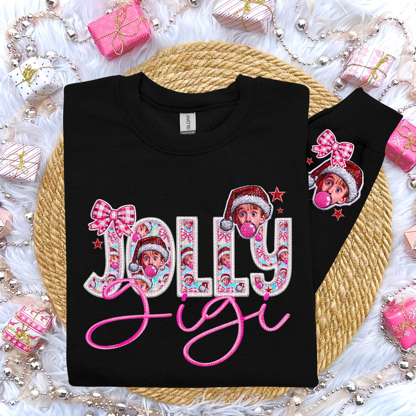 Jolly Collection Faux Embroidery DTF Print