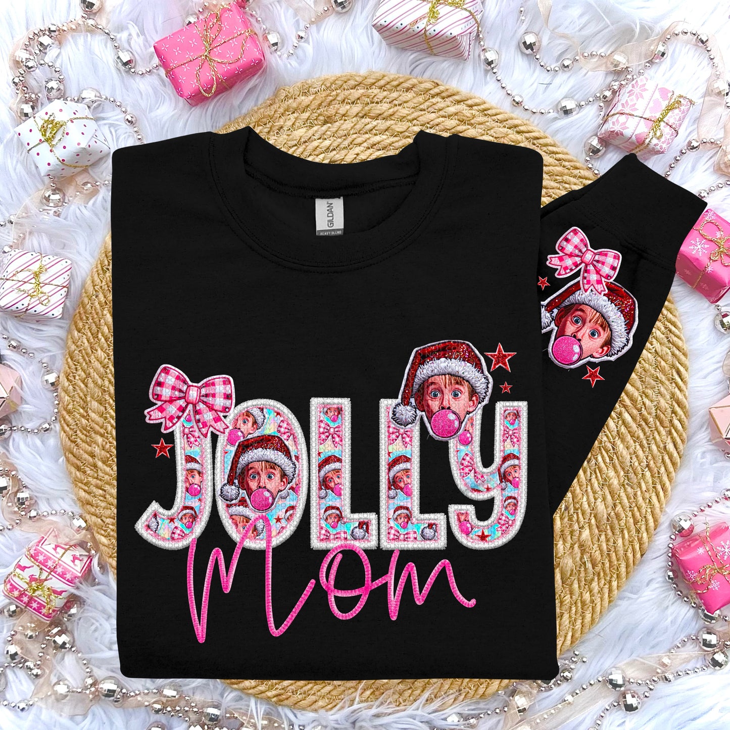 Jolly Collection Faux Embroidery DTF Print