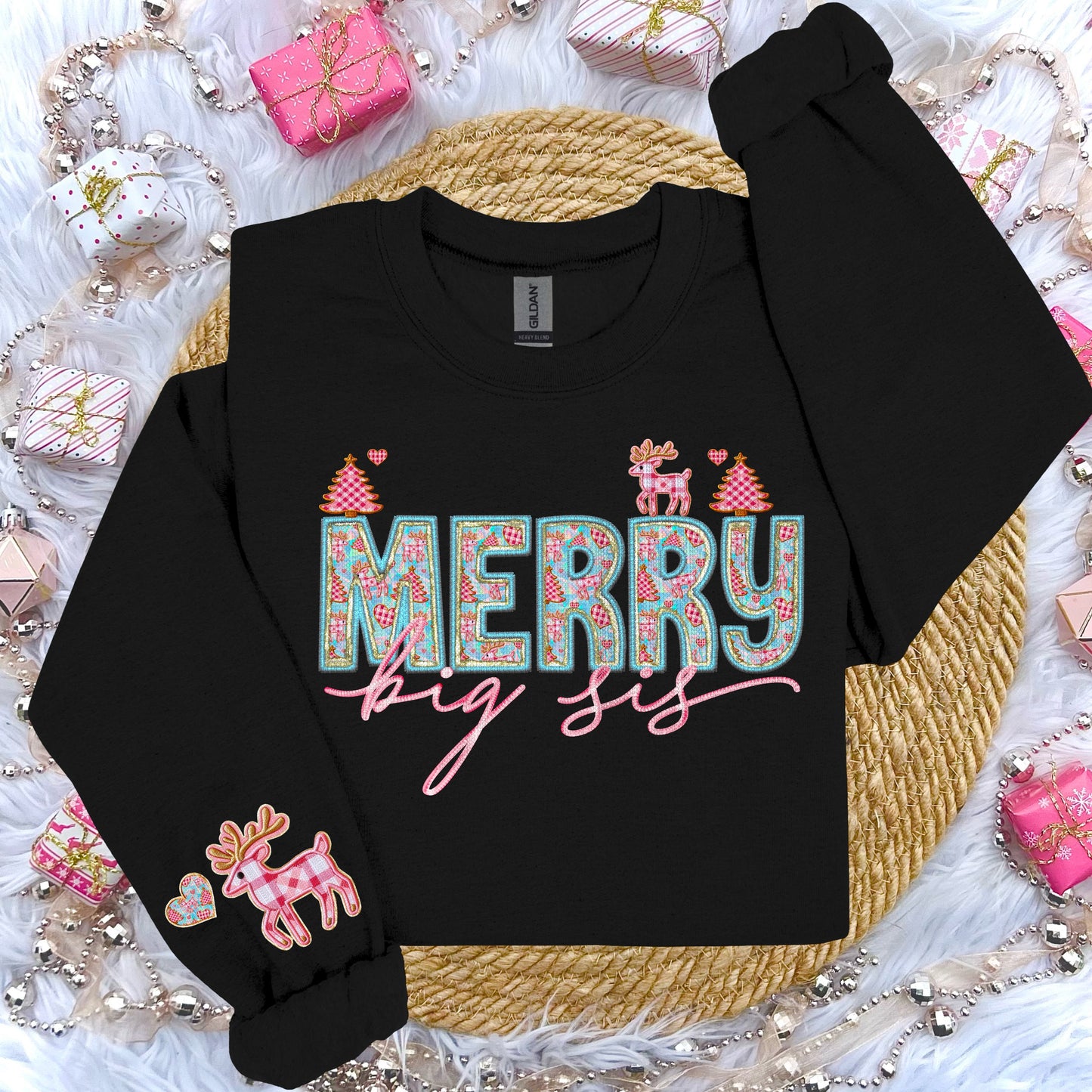 Merry Collection Faux Embroidery DTF Print