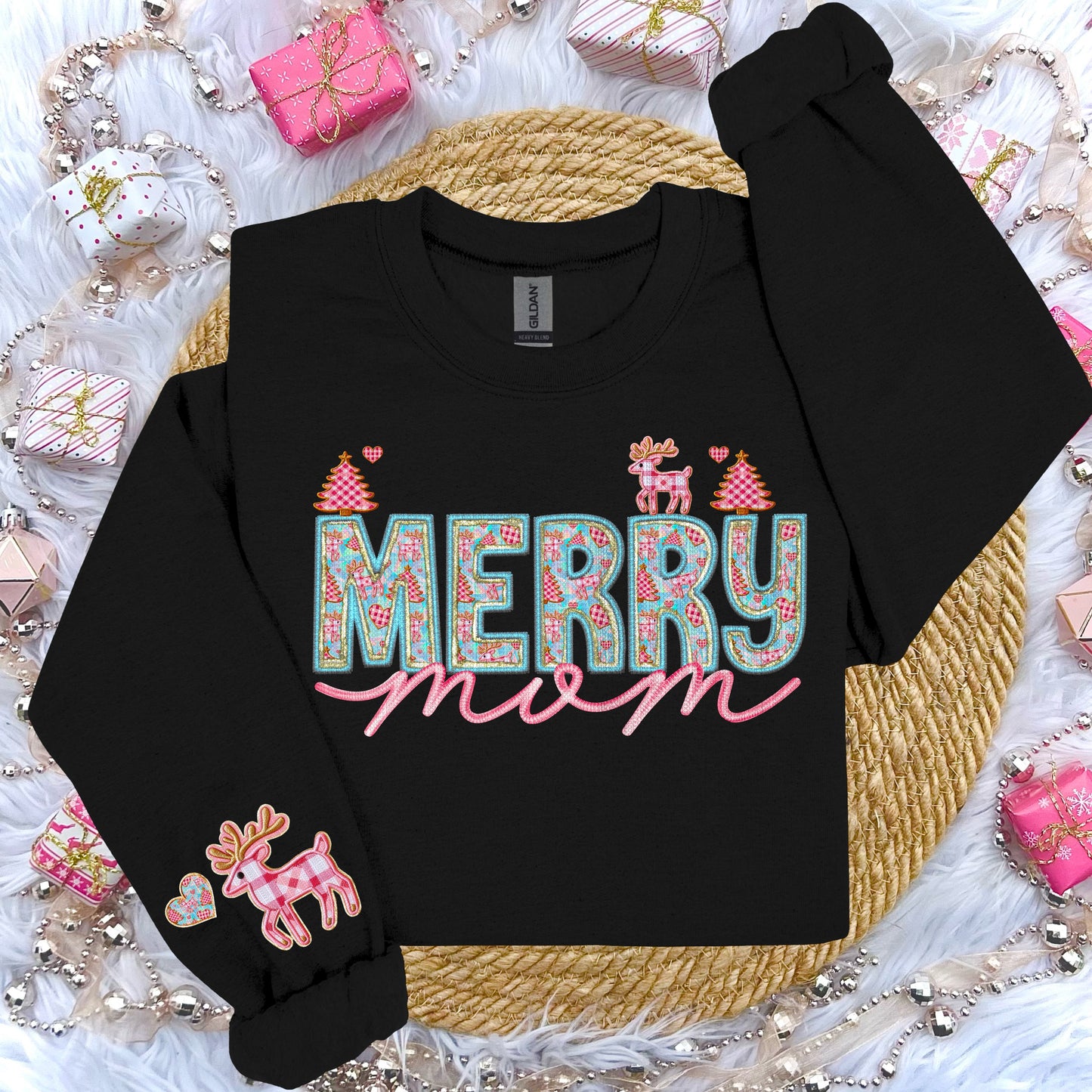 Merry Collection Faux Embroidery DTF Print