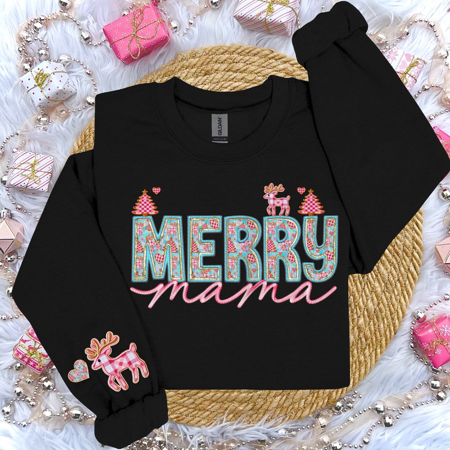 Merry Collection Faux Embroidery DTF Print