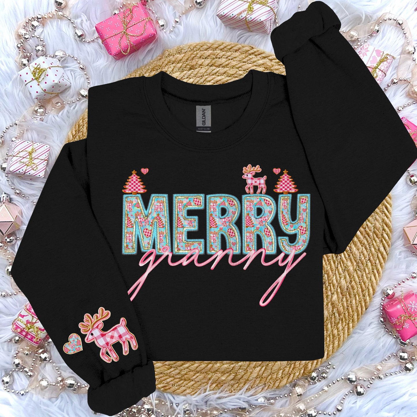 Merry Collection Faux Embroidery DTF Print