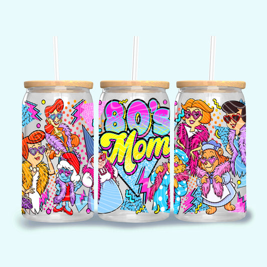 80's Mom 16 oz Glass Wrap