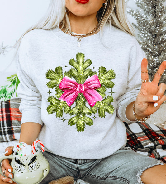 Green Snowflake DTF Print