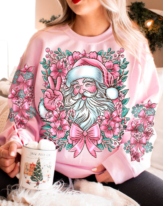 Pink Santa DTF Print