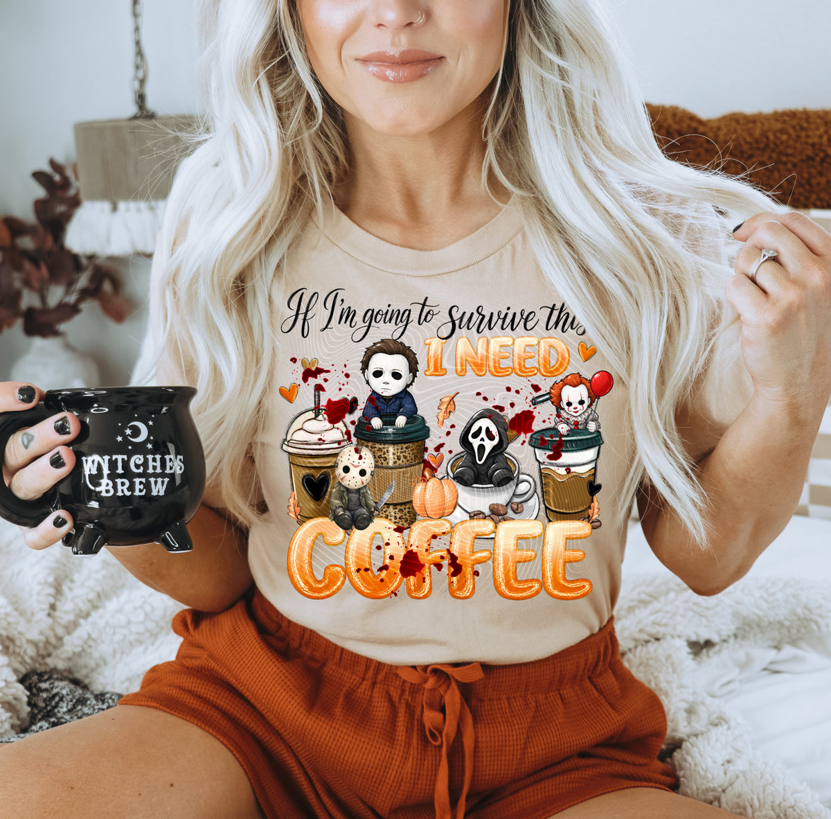 Survive Horror Coffee DTF Print