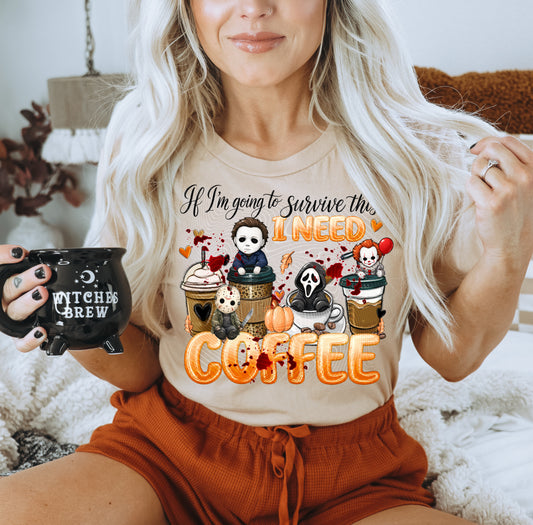 Survive Horror Coffee DTF Print