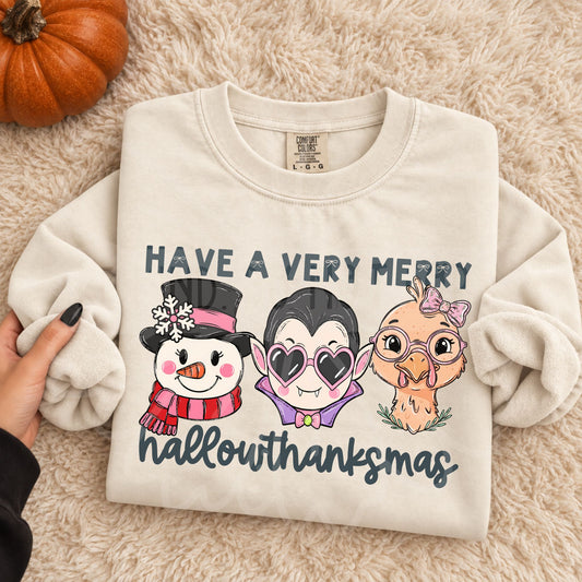 Have A Very Merry Hallowthankmas DTF Print