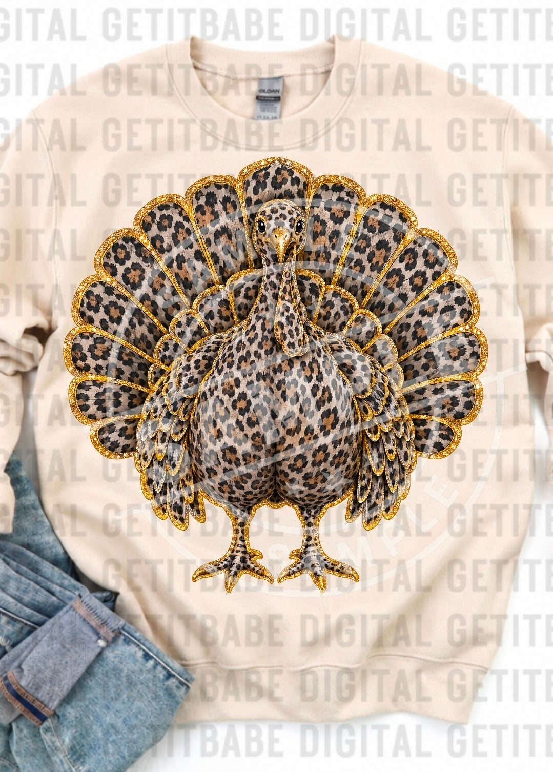 Leopard Turkey DTF Print