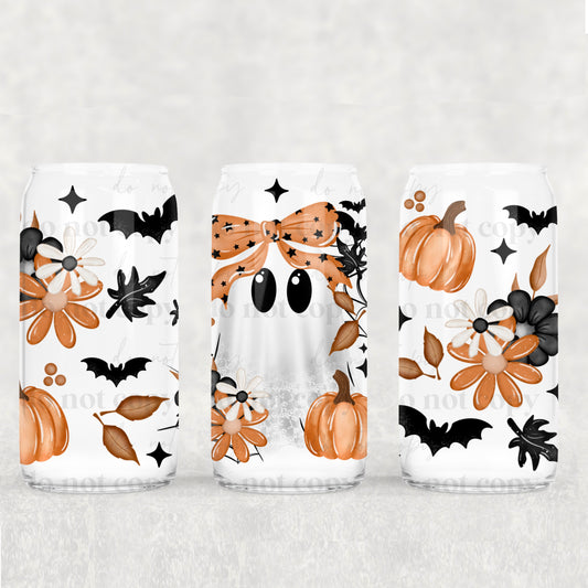 Fall Lace Ghost 16 oz Glass Wraps
