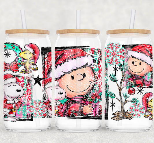 Christmas Selfie CB 16 oz Glass Wraps