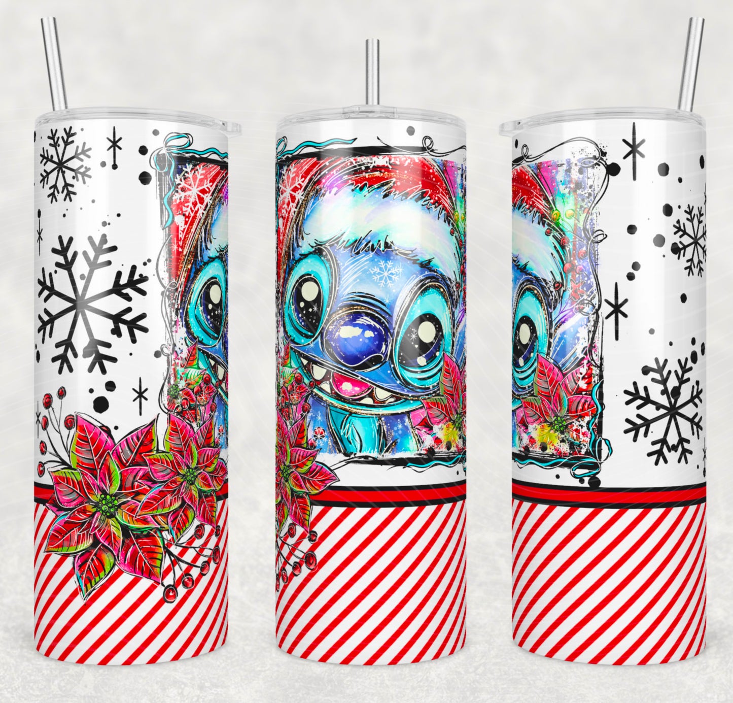Christmas Selfie Blue Alien Tumbler Wrap