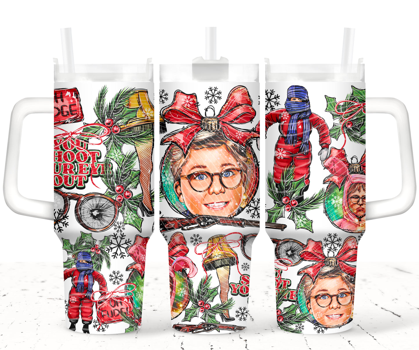 Christmas Story Selfie 40 oz Tumbler Print