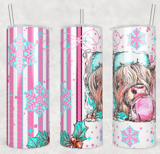 Christmas Cow Selfie Tumbler Wrap