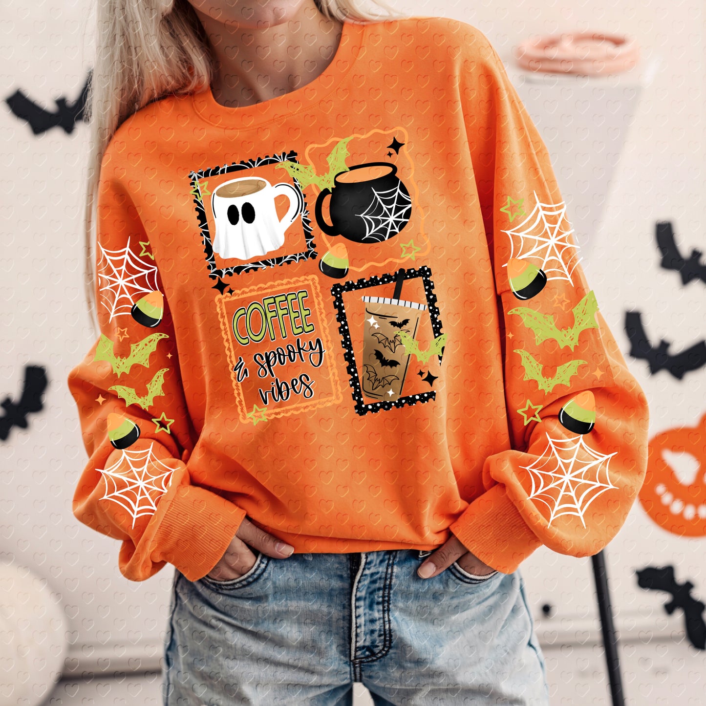 Coffee & Spooky Vibes DTF Print