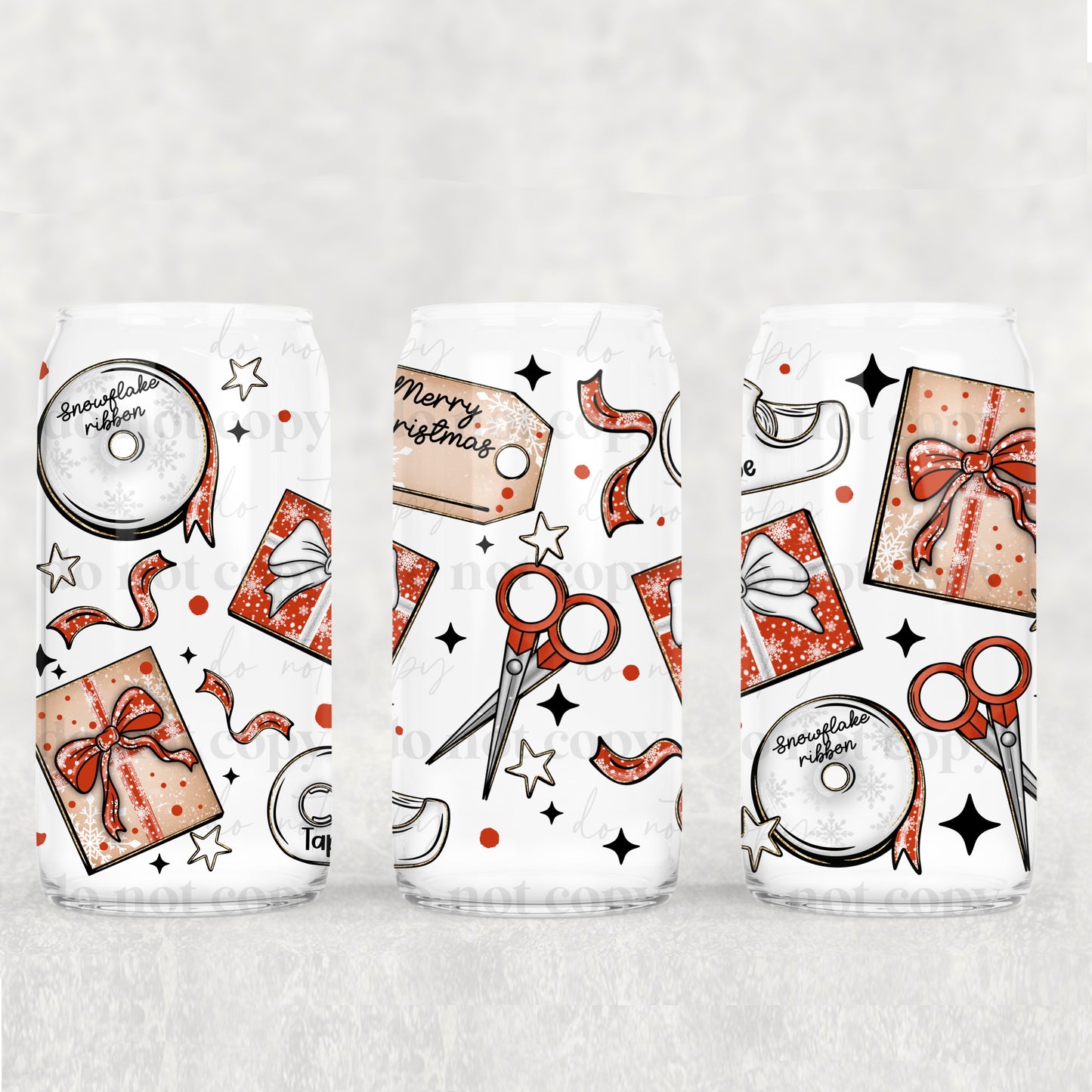 Wrapping Paper Collage 16 oz Glass Wraps