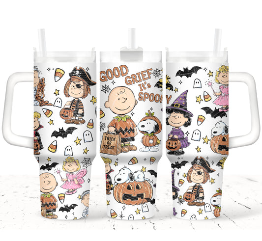 Good Grief Halloween 40 oz Tumbler Prints