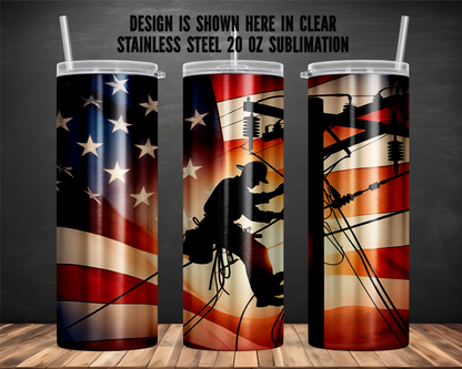 Lineman American Flag Background