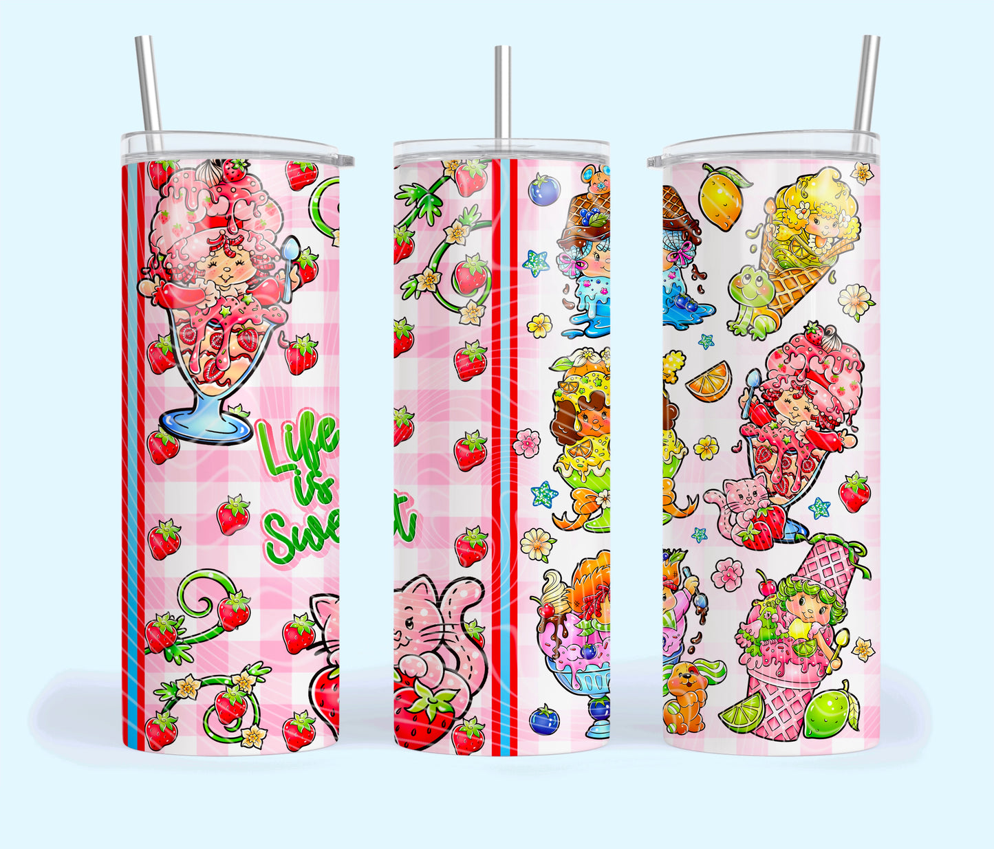 Ice Cream Strawberry Shortcake Tumbler Wrap