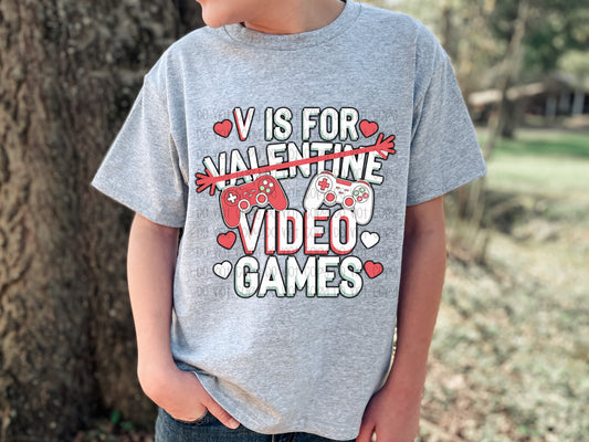 V Is For Video Games Valentine DTF Prints