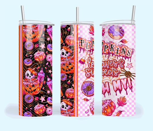 Pumpkins Leaves and Sweets Oh My Tumbler Wrap