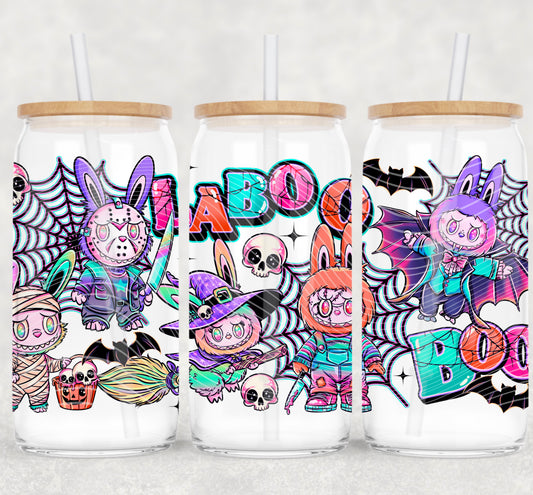 Halloween Laboo Boo 16 oz Glass Wraps