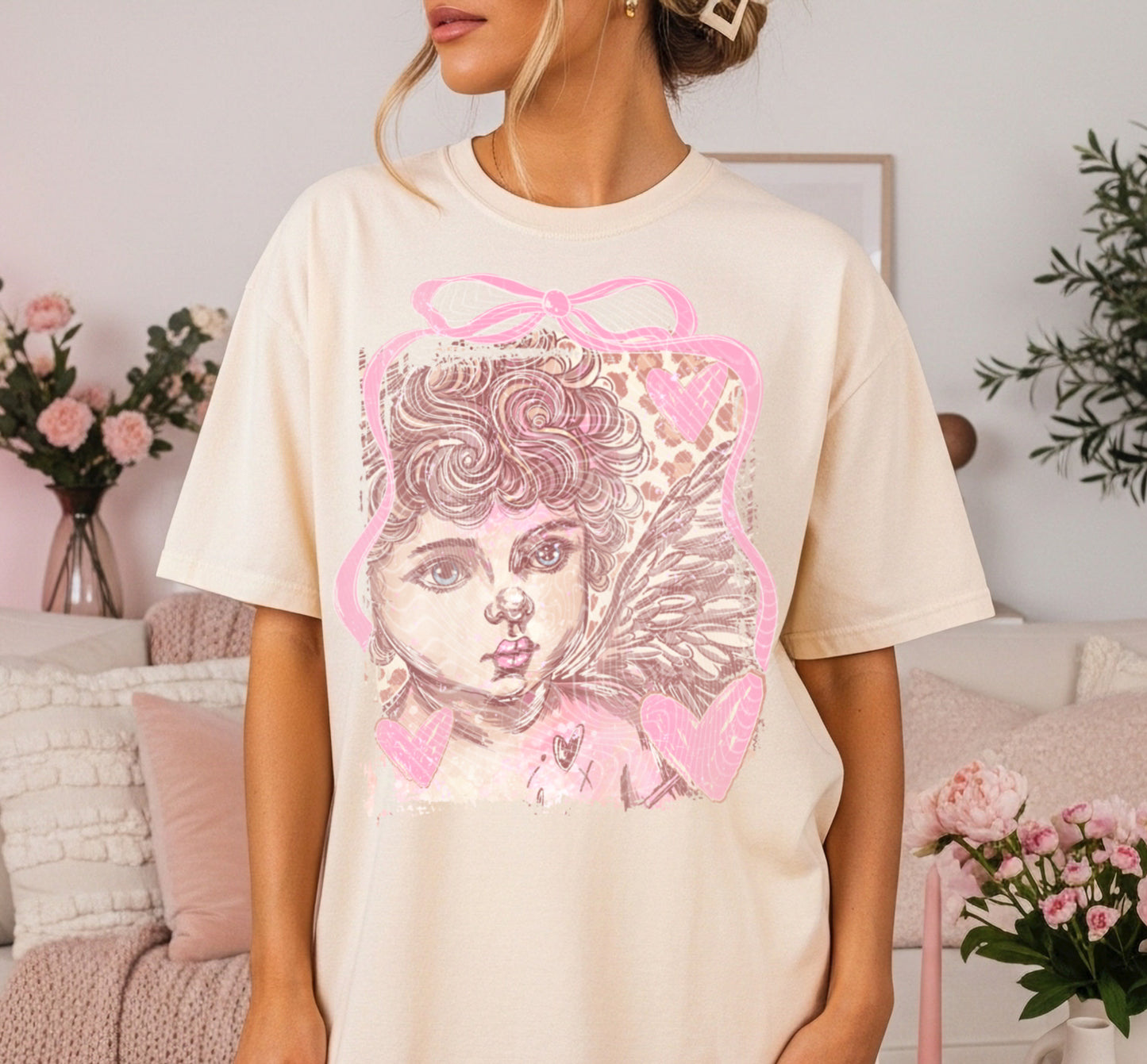 Cupid Leopard Hearts DTF Prints