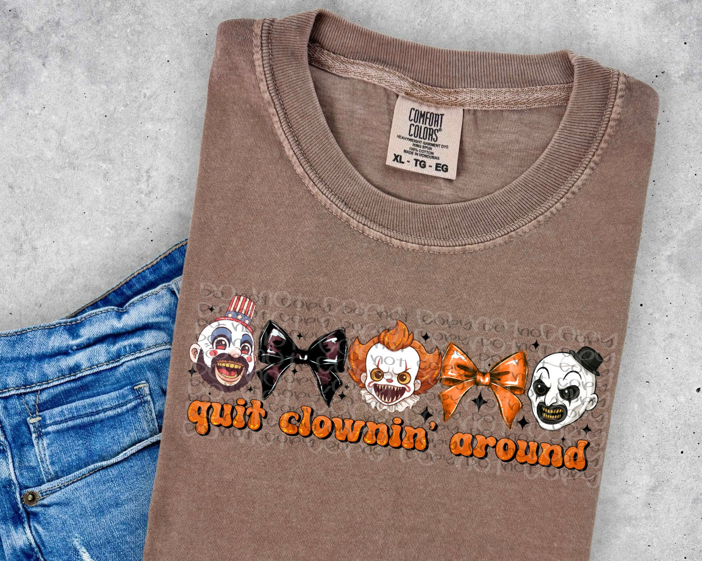 Quit Clownin’ Around Horror Coquette DTF Prints