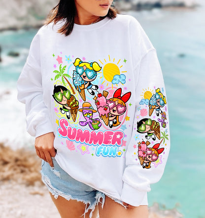 Powerpuff Summer Fun DTF Prints